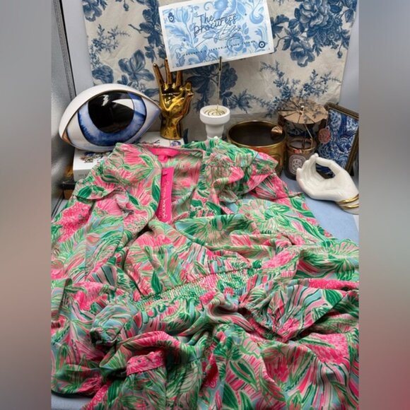 🆕 LILLY PULITZER 🧿 NWT Taviana Stretch Dress Coming in Hot Blue Horizon, Sz 12 - Picture 2 of 16